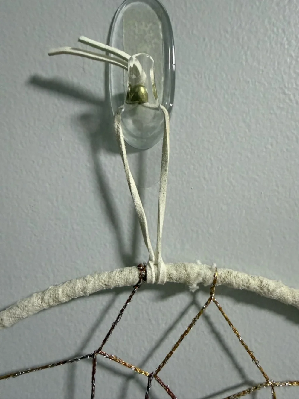 White Feather Dreamcatcher Wall Hanging - Neutral Home Wall Decor